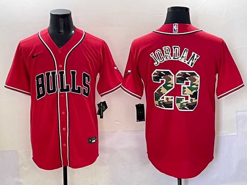 Men 2025 Chicago Bulls #23 Jordan Camo Red Joint Name Nike NBA Jersey style 3